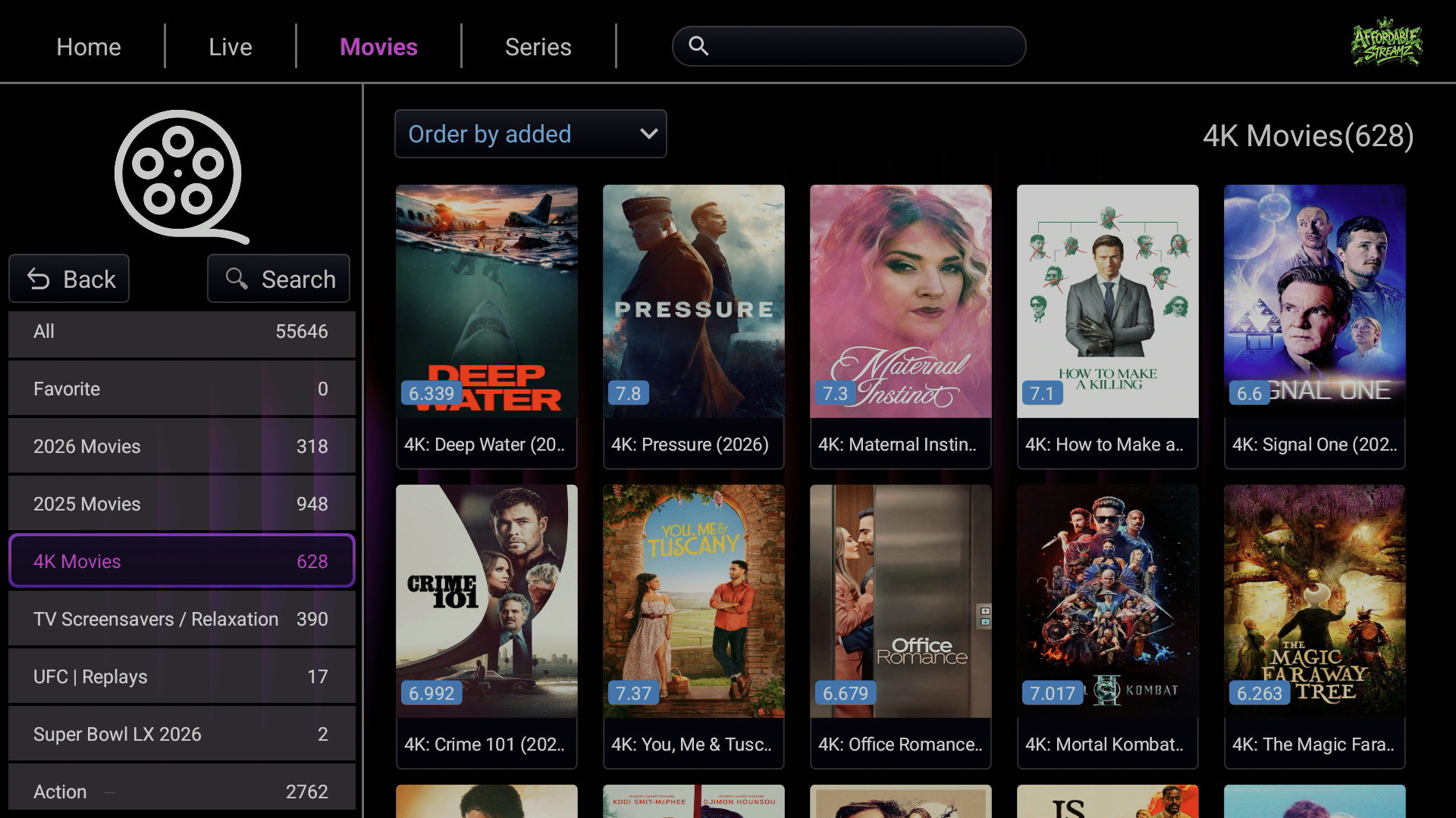 Affordable Streamz Live TV preview